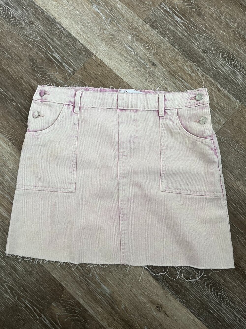 Light Pink Purpley Distressed Jean Skirt